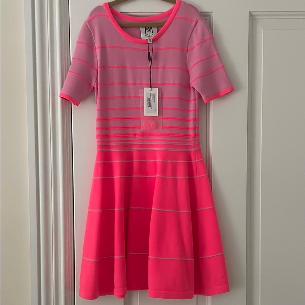 Milly Pink Short Sleeve Tee Striped Casual never worn new with tags